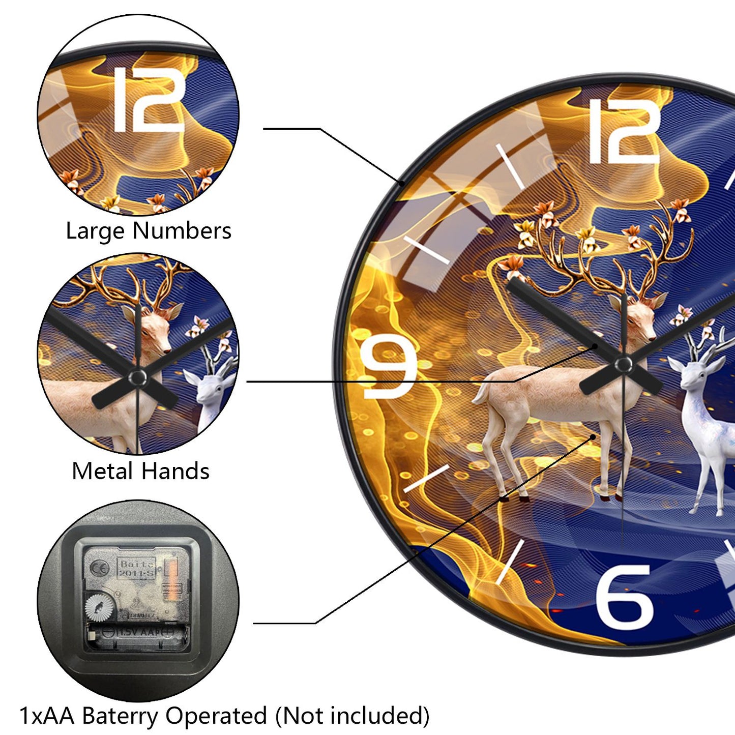 12 Inch luxury silent wall clock simple abstract clock for living room kitchen bedroom Nordic style personalized home decoration