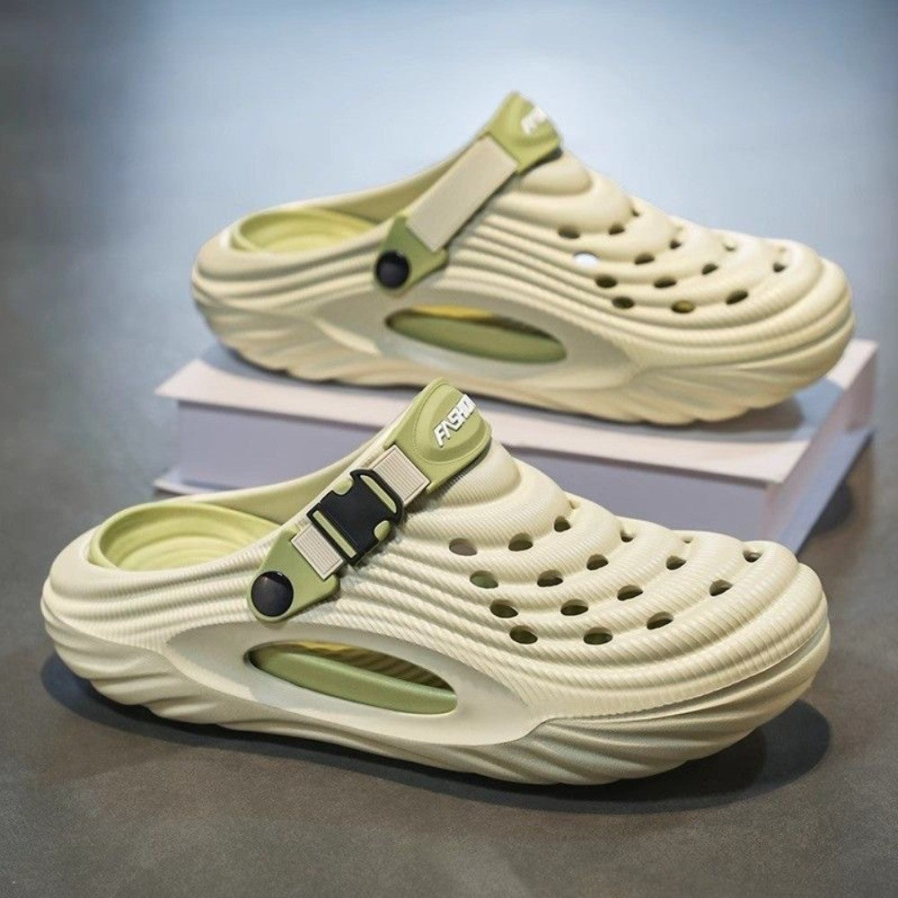 Summer New Trendy Soft Top Casual Men's Cool Slippers Versatile Fashion Two Wear Baotou Shoes