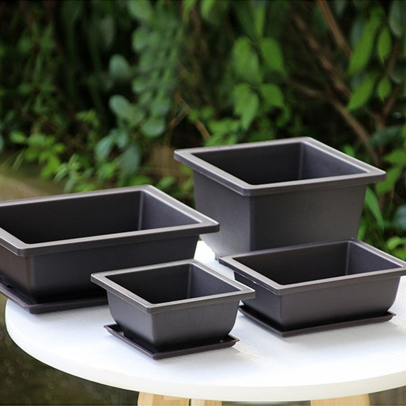 Vasos de Flores Retangulares de Argila Roxa Imitando Vasos para Plantas de Jardim ao Ar Livre Paisagismo Bonsai macetas para plantas