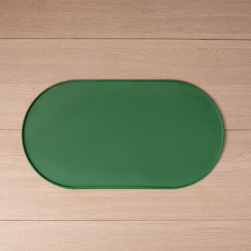Tapete Alimentador Multifuncional para Cães e Gatos, Superfície Durável e Fácil de Limpar para Alimentos Úmidos/Secos com Bordas Elevadas Antiderrapantes
