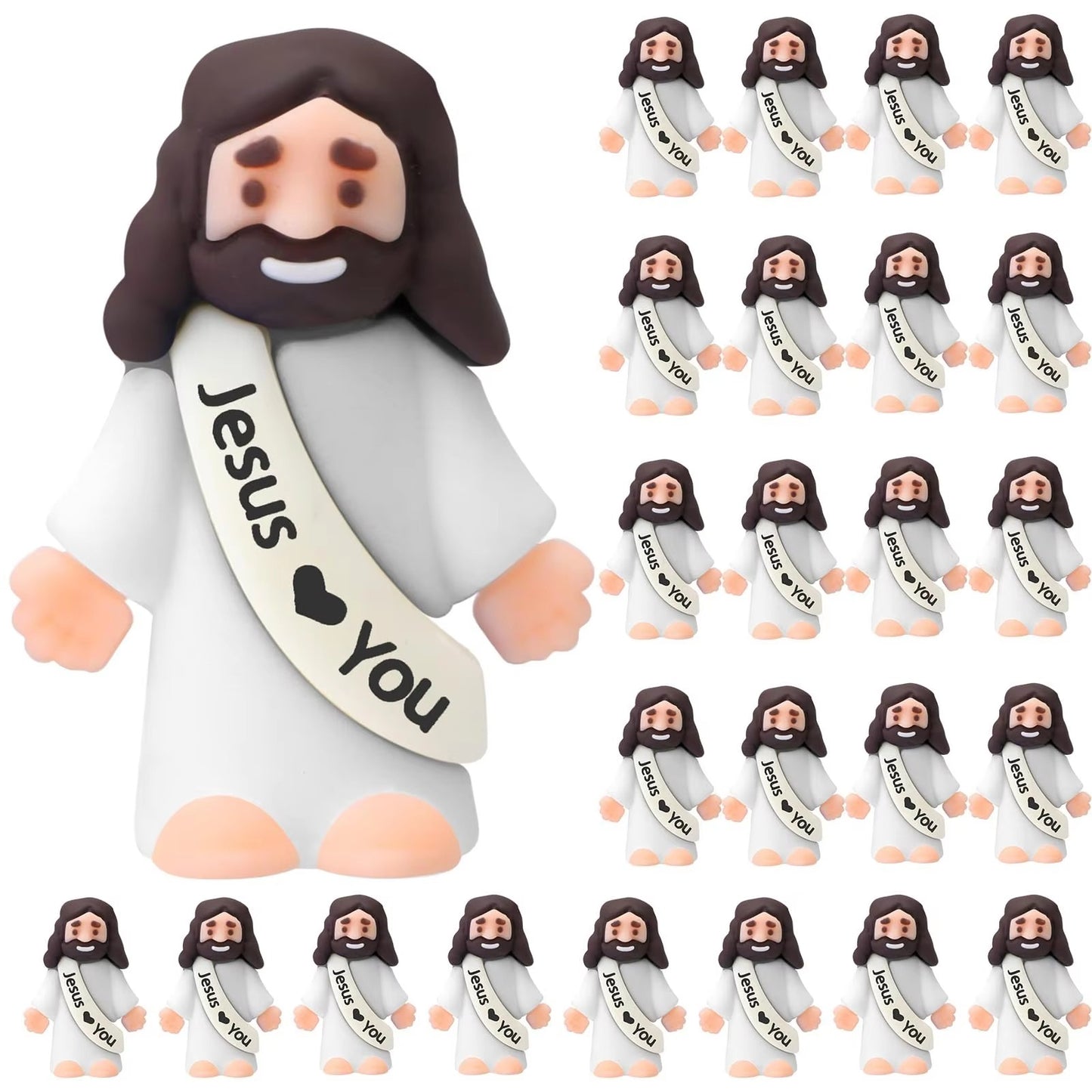 20-200PCS Little Jesus Figures Mini Jesus Figurines in Bulk Hide and Seek Religious Party Favor Sunday School Easter Egg Stuffer