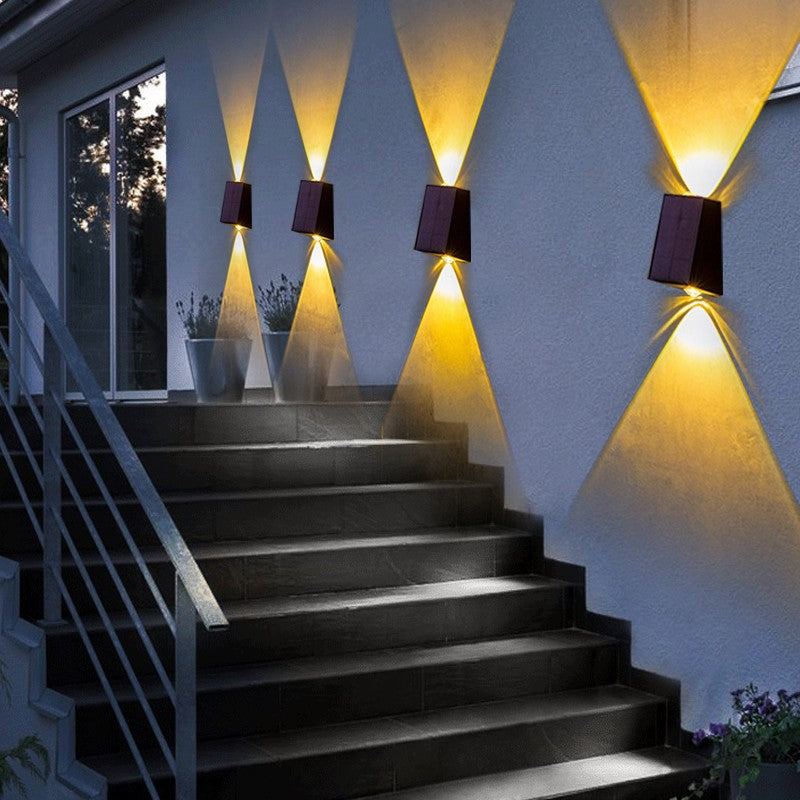 NEW Upgrade LED Outdoor Wall Solar Lights Waterproof Garden Wall Decoration Lighting For Villa Patio Stair Corridor