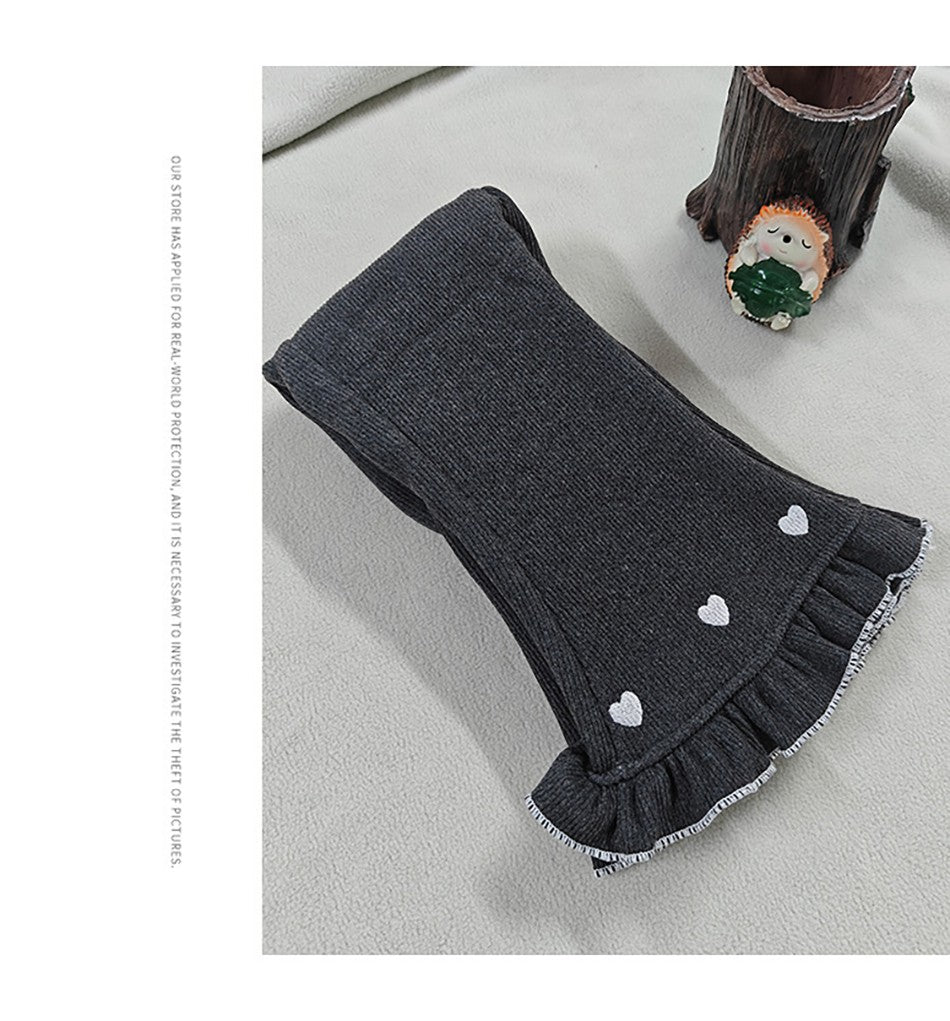 Girls Fleece Lined Flare Leggings Children Winter Warm Kids Pants Slim Fit Thermal Trousers Korean Fashion Outerwear Clothes