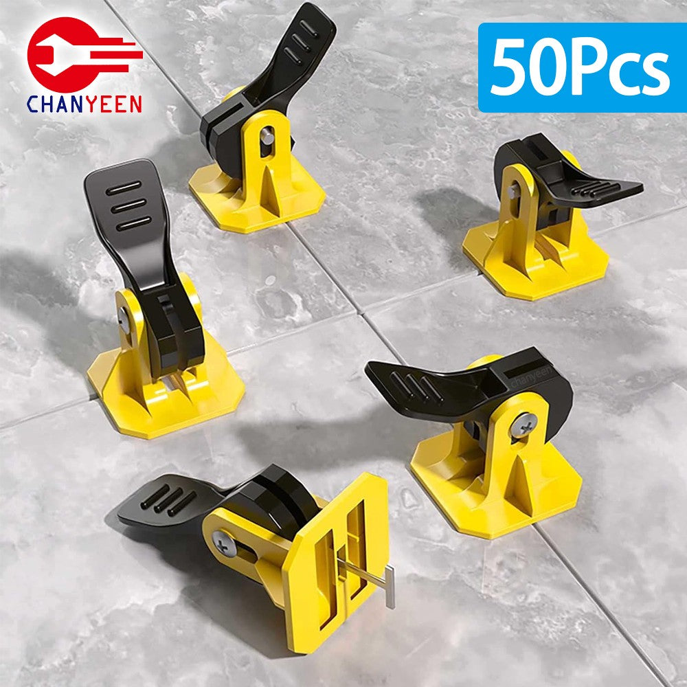 50 Peças de Niveladores para Revestimento de Chão Kit de Ajuste para Colocação de Azulejos Ferramentas de Construção de Parede de Cerâmica Plana