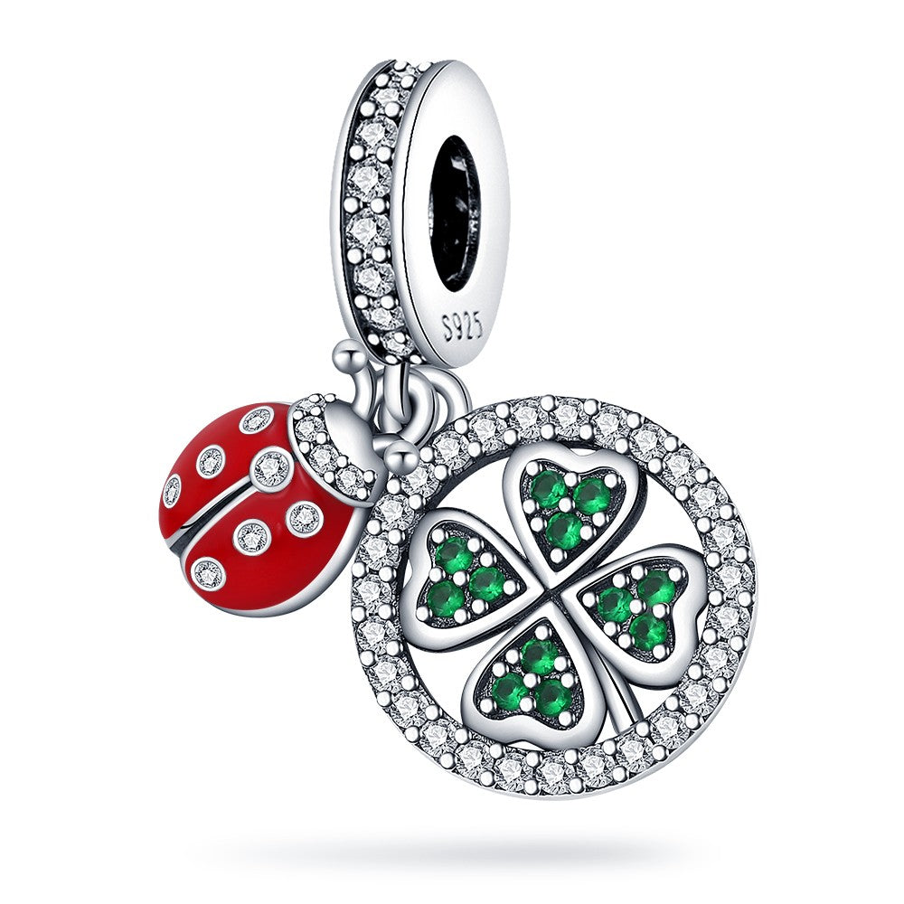 925 Sterling Silver Green Series Flower Tree Apple Pendant DIY Fine Beads Fit Original Charms Bracelet Women Jewelry Diy