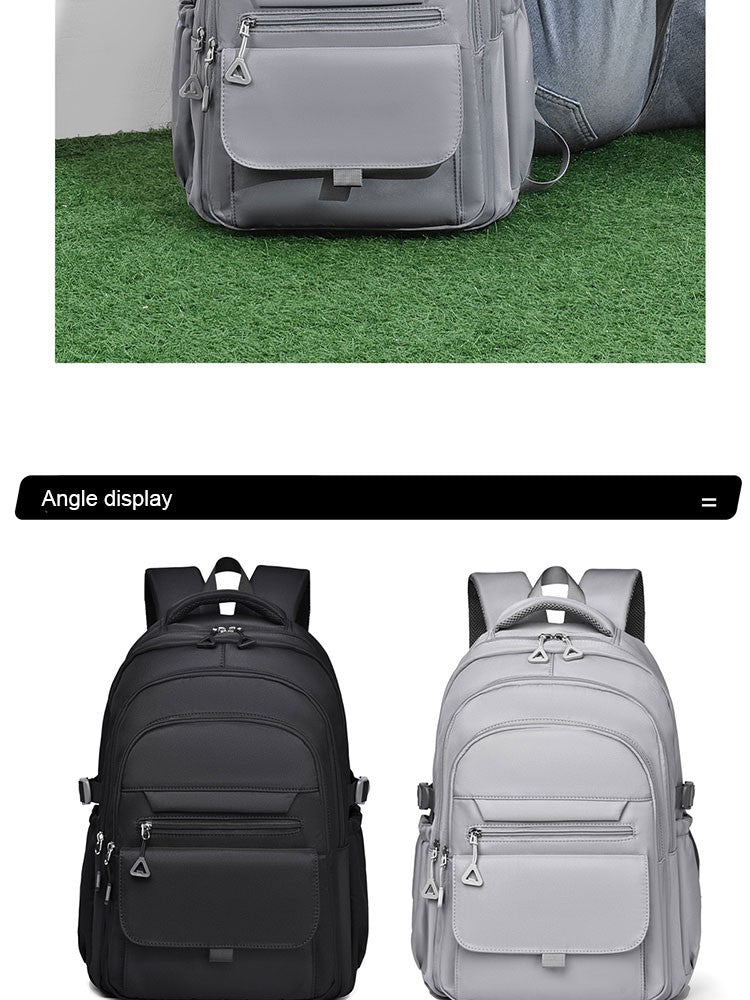 Mochila Multi-camadas Impermeável e Estilosa Oxford de Grande Capacidade Simples para Estudantes, Viajantes e Uso Diário
