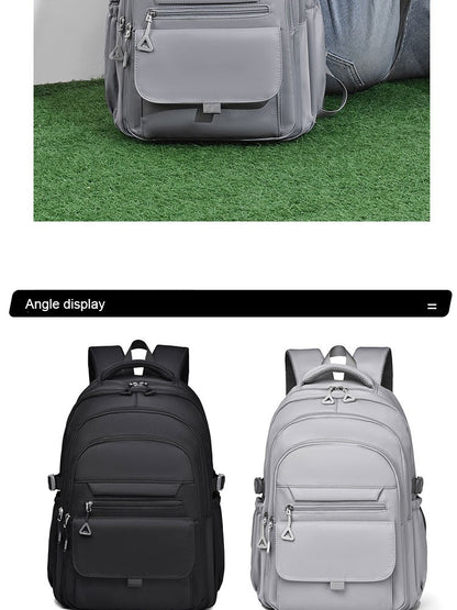 Mochila Multi-camadas Impermeável e Estilosa Oxford de Grande Capacidade Simples para Estudantes, Viajantes e Uso Diário