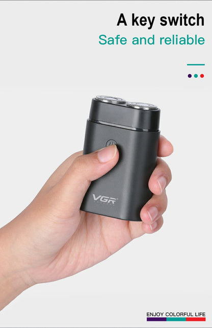 VGR Convenient Home Shaver Stainless Steel Double Blade Men's Shaver Intelligent Digital Display Washable Mini Shaver V-341