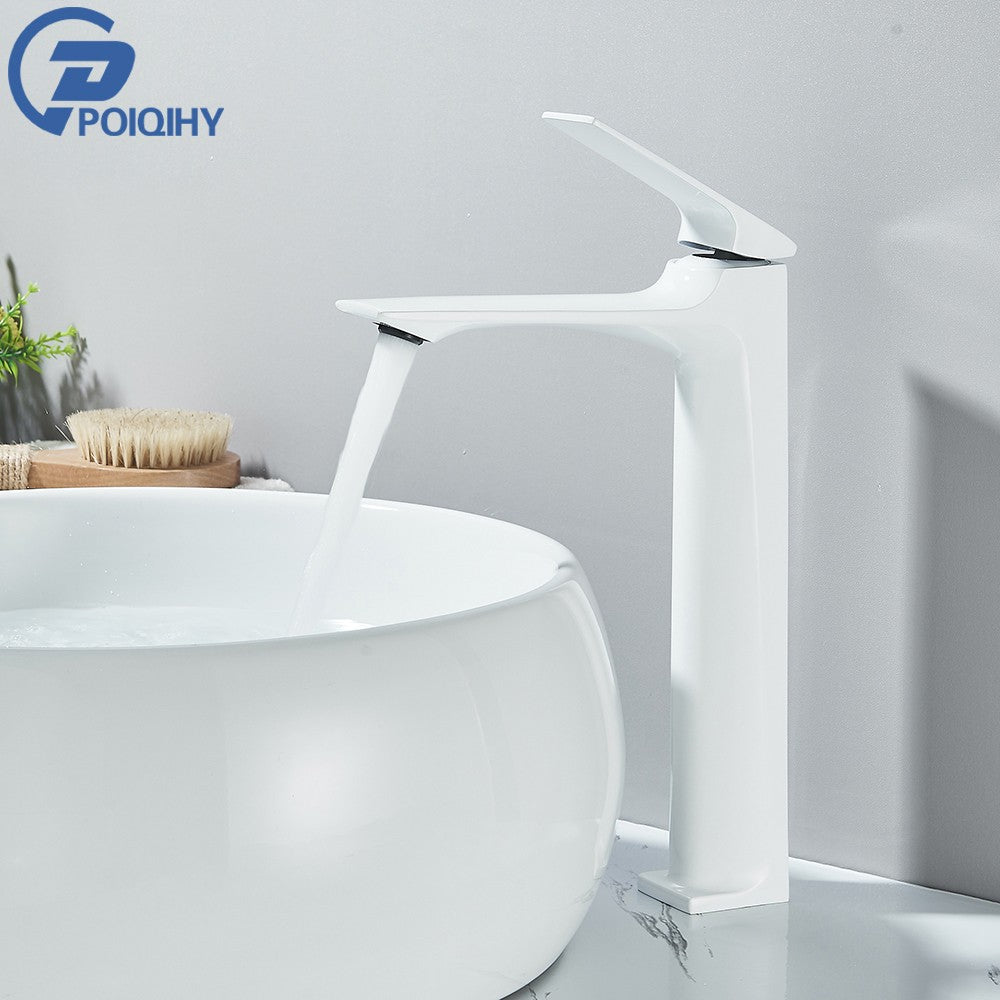 Black Bathroom Faucet Deck Mounted Bathroom Sink Mixer Tap Single Lever Basin Sink Mixer Faucets Chrome/White/Grey/Brushed Gold