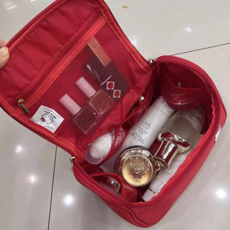 Hello Kittys Cosmetic Bag Cute Cosmetic Bag Girl Portable Large Capacity Travel Wash Up Skin Care Products Storage Bag