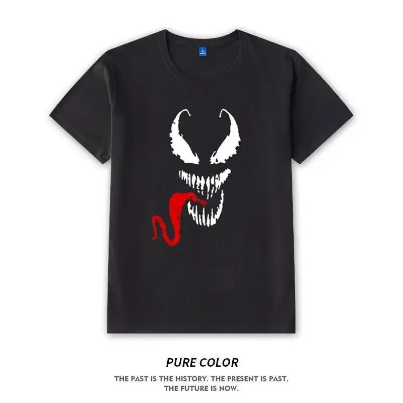 Lovely Superhero T-shirt Men's Venom Print Tshirt Marvel Spiderman Summer Daily Short Sleeved Clothes Y2k Fashion Daily Tees
