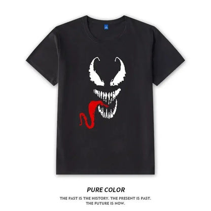 Lovely Superhero T-shirt Men's Venom Print Tshirt Marvel Spiderman Summer Daily Short Sleeved Clothes Y2k Fashion Daily Tees