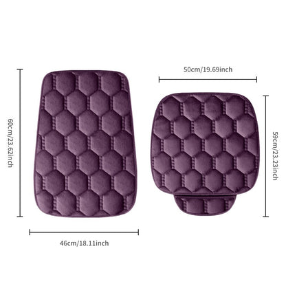 Car seat cushion three piece set, single seat, single piece, winter plush backrest, no binding, anti slip, cold resistant pad