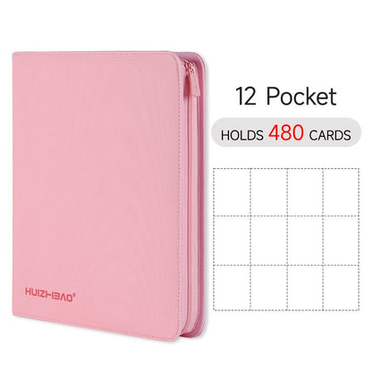 Fichário de Cartões com Zíper, 9/12 Bolsos, Álbum de cards de troca, Página de carregamento lateral durável para mtg tcg para pokemon para yugioh para futebol