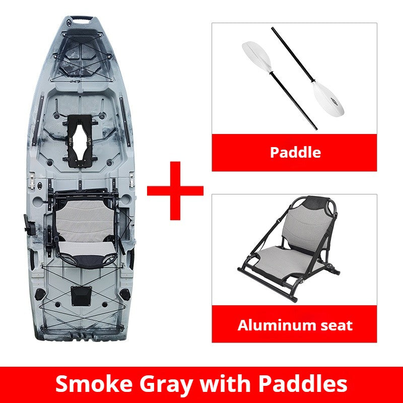 Caiaque Modular de 2 Lugares, Canoa HDPE Elétrica/a Pedal com Assentos de Alumínio, Barco de Pesca Portátil para Recreação em Lagos e no Mar