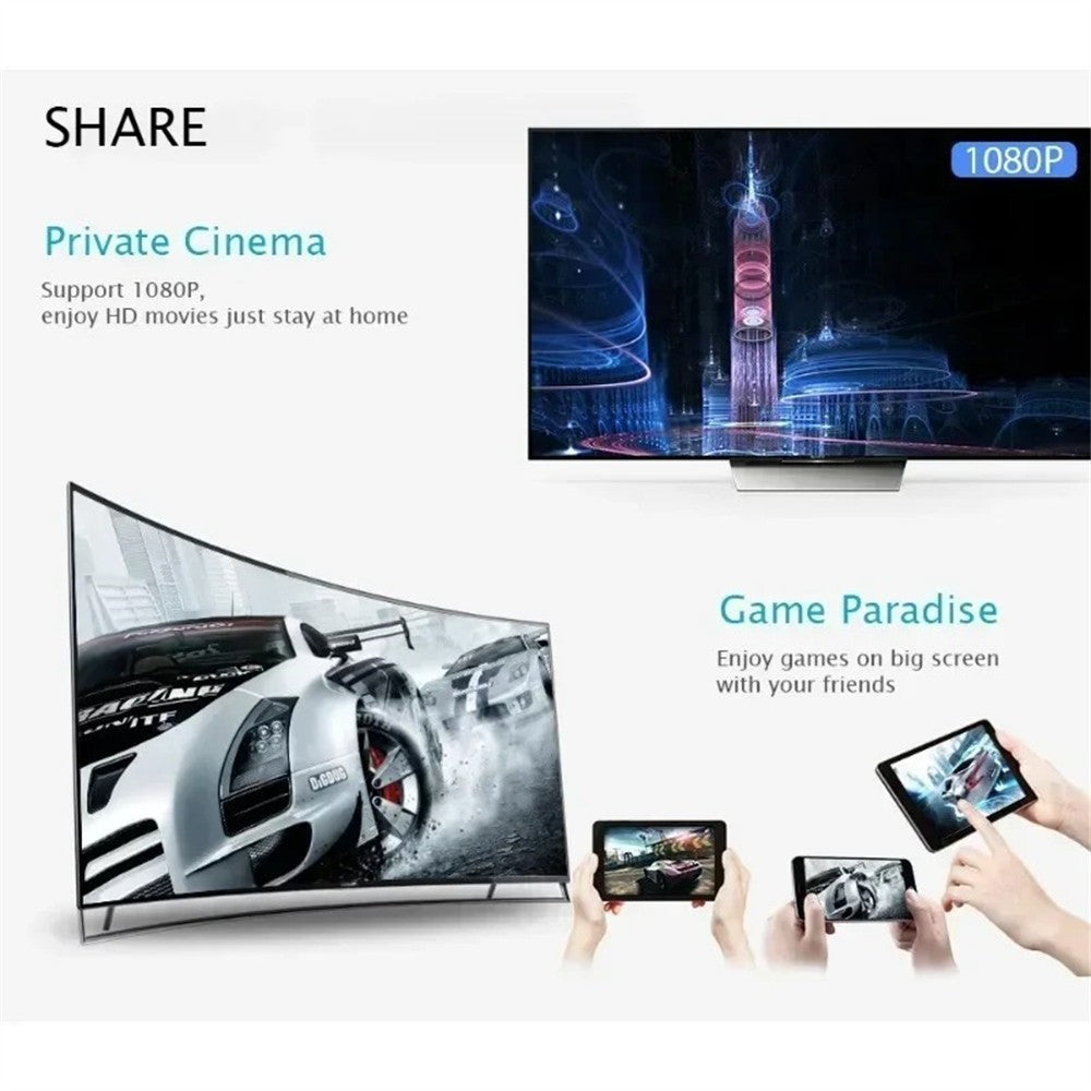 Chromecast Google Sem Fio WiFi Mirascreen HDMI HD Dongle de Tela 1080P Reprodutor de Mídia para iOS Android TV Stick Casa Inteligente 2025