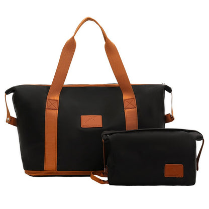 2Pc Multifunctional Travel Duffel Women Weekend Tote Bag Expandable Luggage Handbag Trip Carry On Pack Sports Gym Crossbody Bags