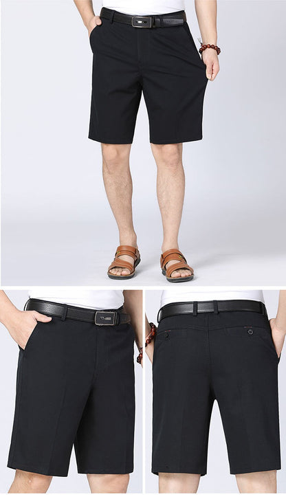 100% Cotton Shorts Men Knee Length Boardshorts Classic Brand Comfortable Clothing Beach Shorts Male Short Trousers