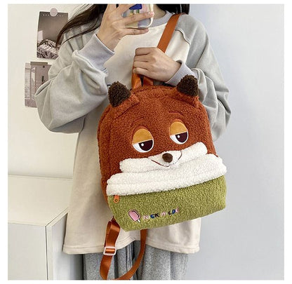 Mochila de pelúcia fofa Disney Nick e Judy, mochila de desenho animado ultraleve de grande capacidade, bolsa de boneca para estudantes, presente infantil