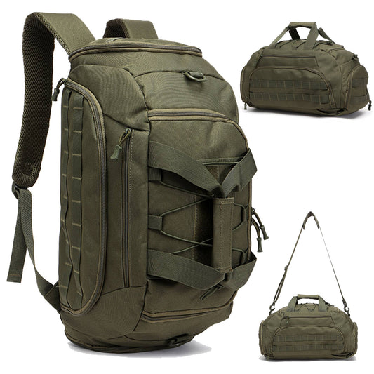 Mochila Tática de Academia com Compartimento para Calçados, Bolsa de Viagem 3 em 1 Conversível (Mochila, Mala de Mão, Bolsa Transversal) para Homens e Mulheres, para Fim de Semana ou Pernoite
