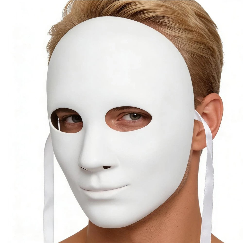 Blank Face Mask Cosplay DIY White Hand-Painted Doodle Thicken Plastic Masks Carnival Masquerade Halloween Party Costumes Props