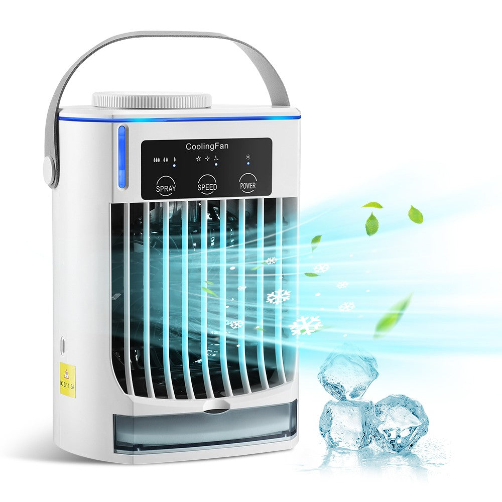 Portable Air Conditioner Mini Air Cooler USB Air Conditioning Fan 500ml Ice Water Air Cooling Fan With Humidifier for Bedroom