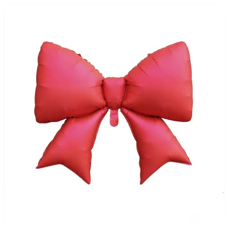 Large matte bow aluminum foil balloon 21 inches Small blue pink monochrome bow Children's birthday party decoration can be hung