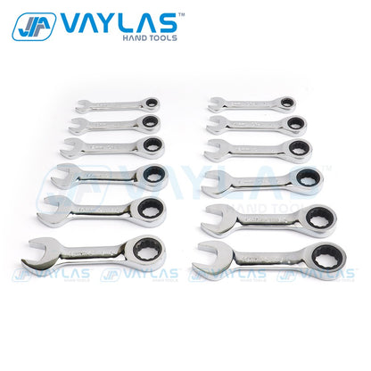 1 chave catraca mini 6-19mm, ferramenta de chave fixa ultracurta, chave catraca com cabeça flexível, chave combinada curta 72T Aço CR-V