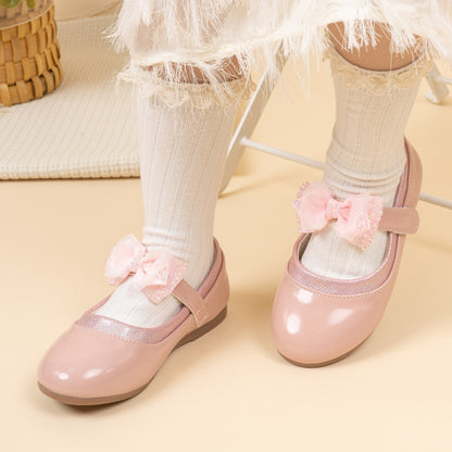 Fashion Children's Flat Shoes Non-slip PU Leather Shoes 3-colors Comfortable Wear-resistant All-season Mary Jane Princess Shoes