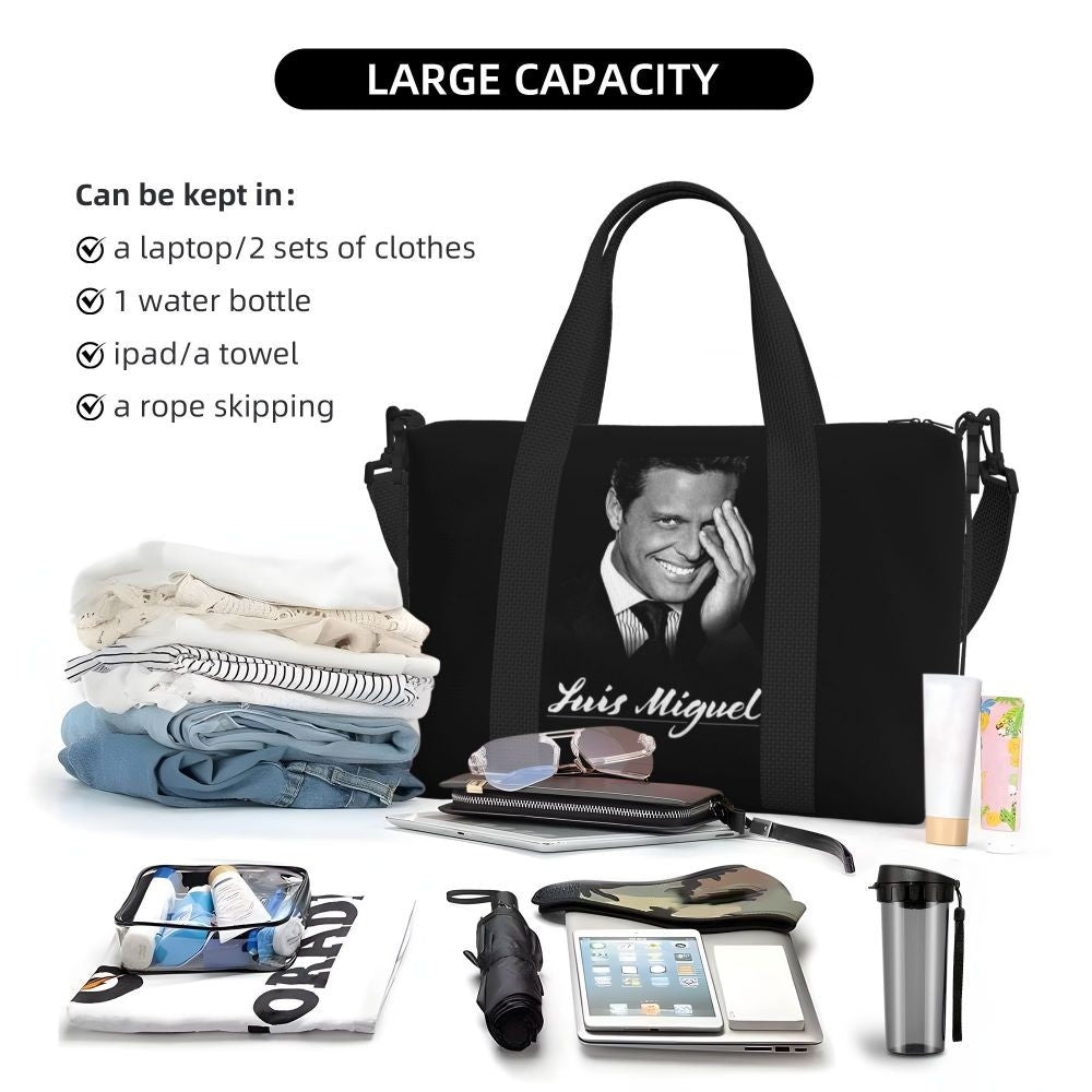 El Sol De Mexico Luis Miguel Beach Travel Bag Large Capacity Tote Bags for Gym Sport Women Shopping Duffle Shoulder Bag