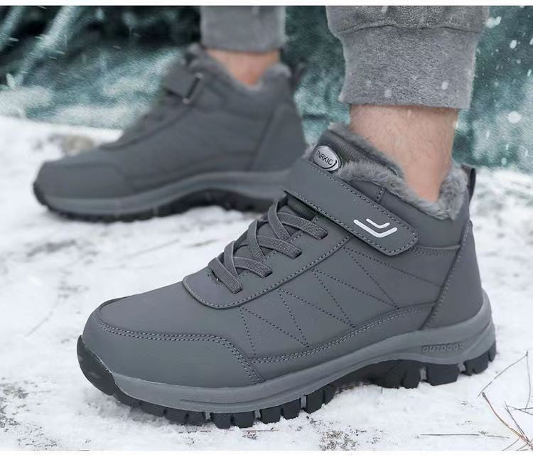 Winter velvet men's shoes Top Quality Casual Snow Boots Waterproof Warm Men boots Outdoor male Trekking Sneaker Botas Zapatos