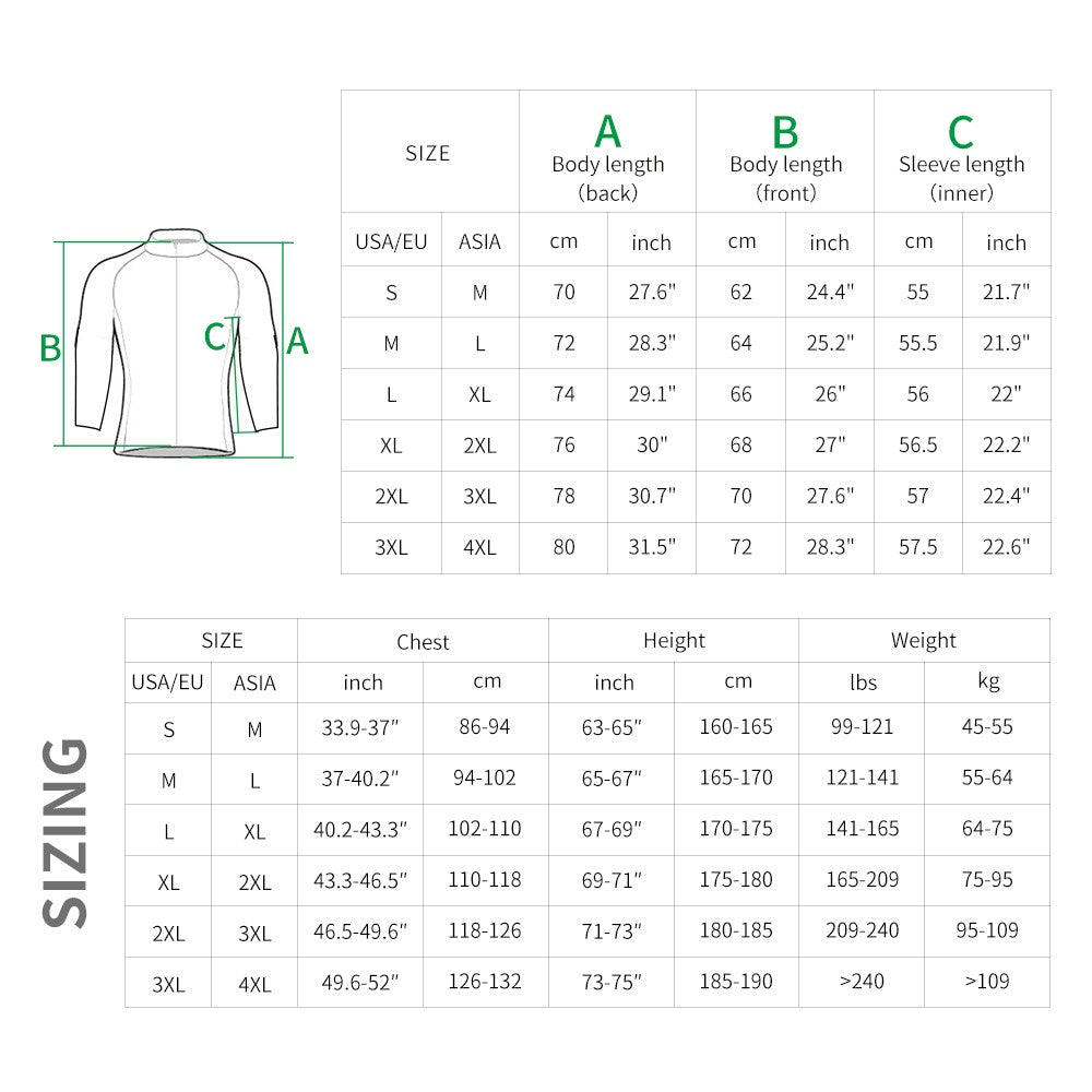 WOSAWE Men's Cycling Jersey Winter Thermal Long Sleeve Fleece MTB Cycling Jacket Bicycle Top Bike Clothing with 3 Rear Pockets