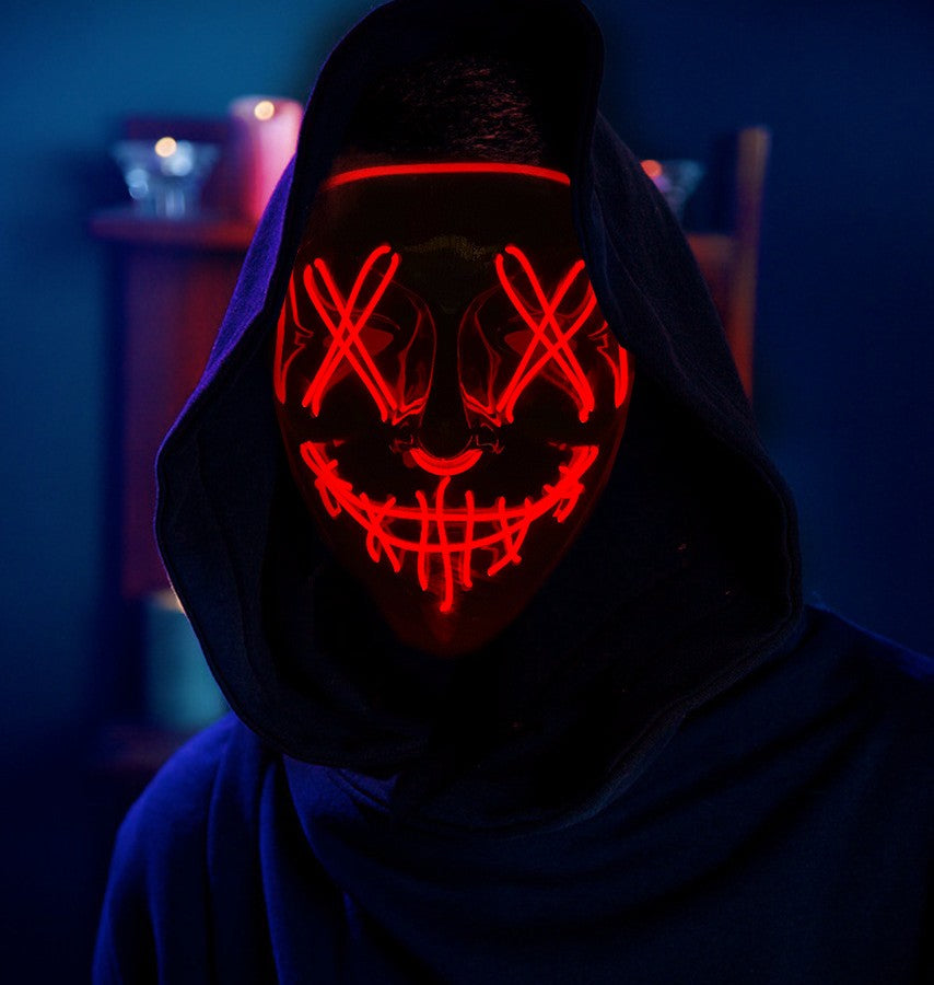 New Halloween Neon Led Purge Masquerade Carnival Party Masks Light Luminous in The Dark Cosplay Supplies