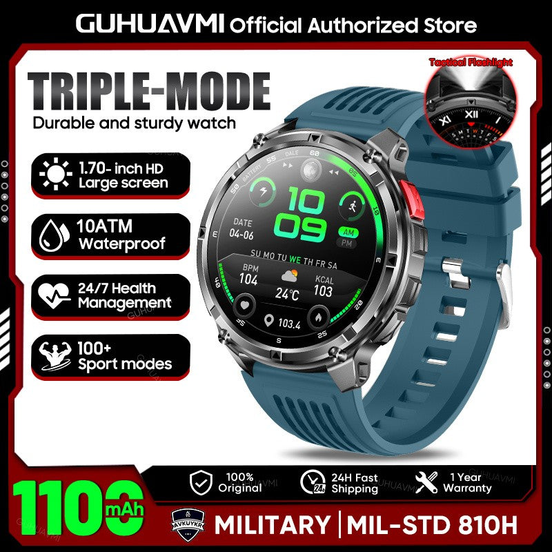 Smartwatch Masculino Novo T-REX3 2026 Bateria de 1100mAh 10ATM À Prova D'Água GPS Chamada Bluetooth 1.7" AMOLED HD Esportes Lanterna Inteligente