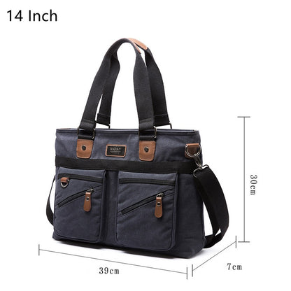 Men's Business Canvas Handbag Outdoor Crossbody Bag Men's Bag Shoulder Bag Student Casual Messenger Bag For Men Male Handbag