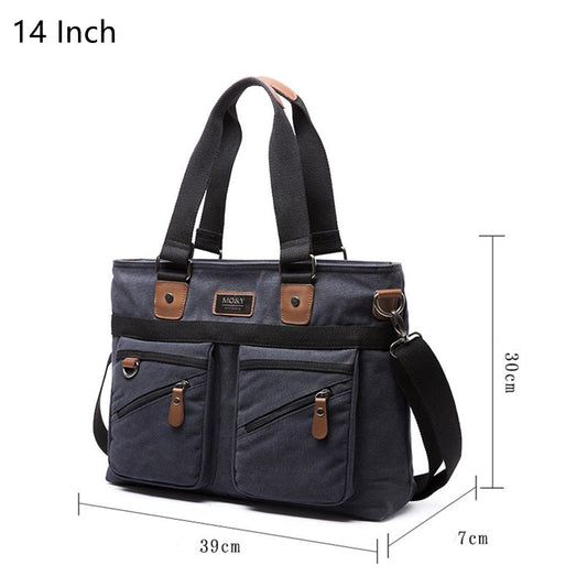 Men's Business Canvas Handbag Outdoor Crossbody Bag Men's Bag Shoulder Bag Student Casual Messenger Bag For Men Male Handbag