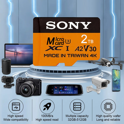 Cartão de Memória Sony 2TB 1TB 512GB 256GB 128GB 64GB Mini SD TF Micro Cartão para Nintendo Switch Alta Velocidade Classe10 V30