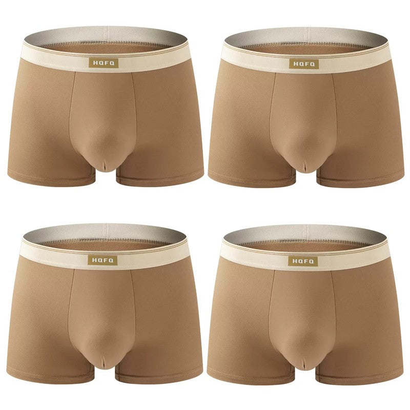 4pcs Men Underwear BoxerShorts Hombre Panties Man Breathable Underpants Sexy Sports Comfort U Convex Male Boxers Large Size 4XL
