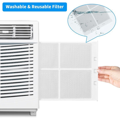 Ar Condicionado de Janela 6000 BTUs Unidade AC 3 em 1 para Janela Funciona como Refrigerador Desumidificador Ventilador com Timer Modo de Sono ECO Instalação