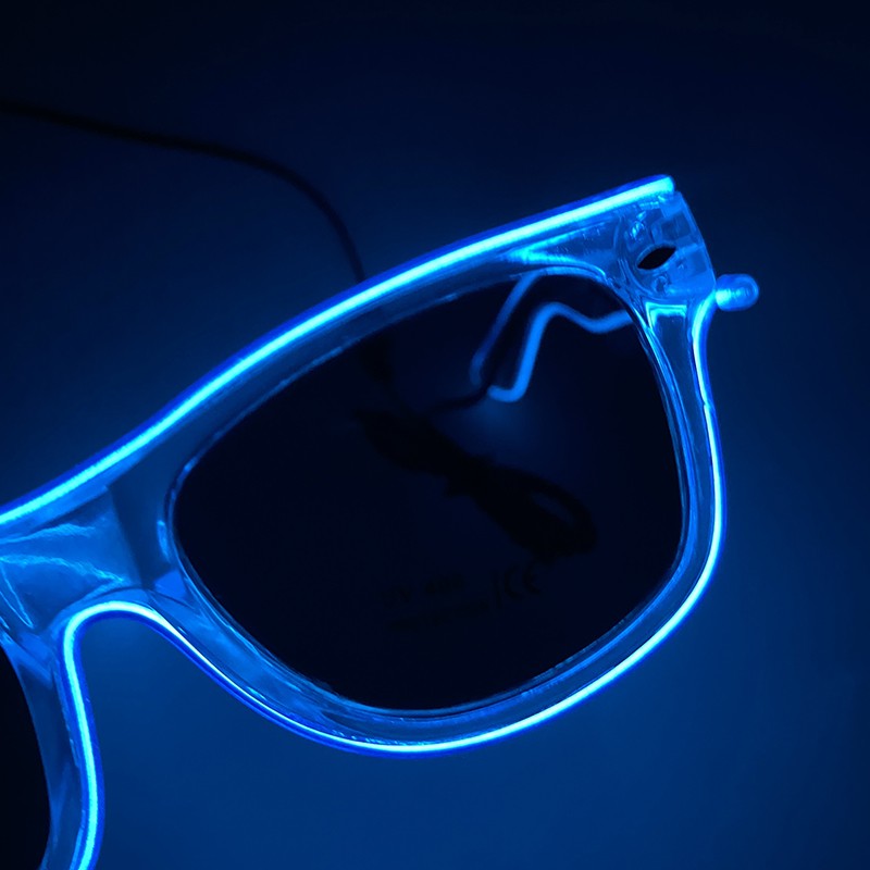1PC Light Up LED Glasses Glow Sunglasses EL Wire Neon Glasses Glow in The Dark Party Supplies Neon Party Favors for Adults