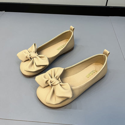 New Luxury Designer Shoes for Women Fashion Butterfly-knot Square Toe Party Leather Ballet Flats Ladies Flat Shoes Loafers Women