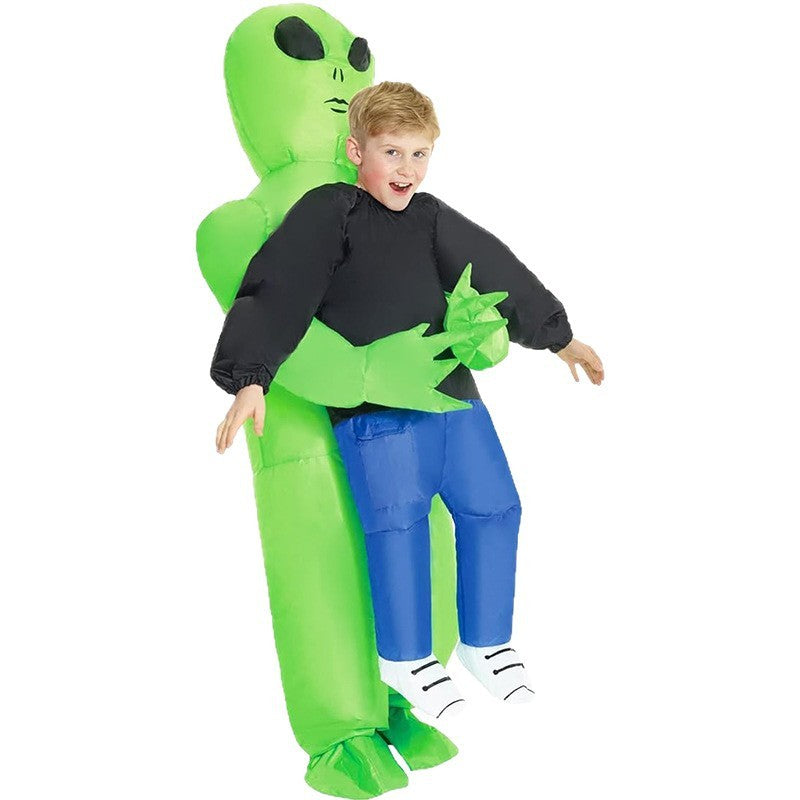 Funny Alien Cosplay Costume Inflated Garment Scary Green Alien Costumes for Women Men Boys Girls Halloween Carnival Clothes