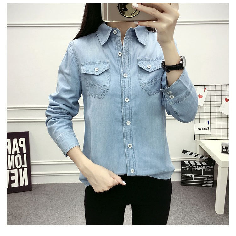 2022 Casual winter Autumn warm thick fleece denim Blouses Women Ladies Tops Women Blouses Long Sleeve Shirt clothe S-3XL