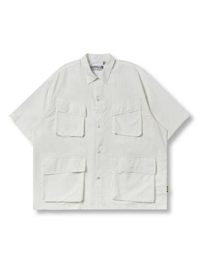 Gmiixder Multi Pocket Lapel Shirt Loose Workwear Short Sleeve Button Blouse Men Women Vintage CityBoy Japan Premium Cargo Shirt