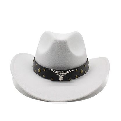 New Women's Men's Wool Western Cowboy Hat For Gentleman Lady Winter Autumn Jazz Cowgirl Cloche Sombrero Caps 2 Big Size