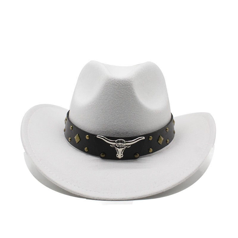 New Women's Men's Wool Western Cowboy Hat For Gentleman Lady Winter Autumn Jazz Cowgirl Cloche Sombrero Caps 2 Big Size