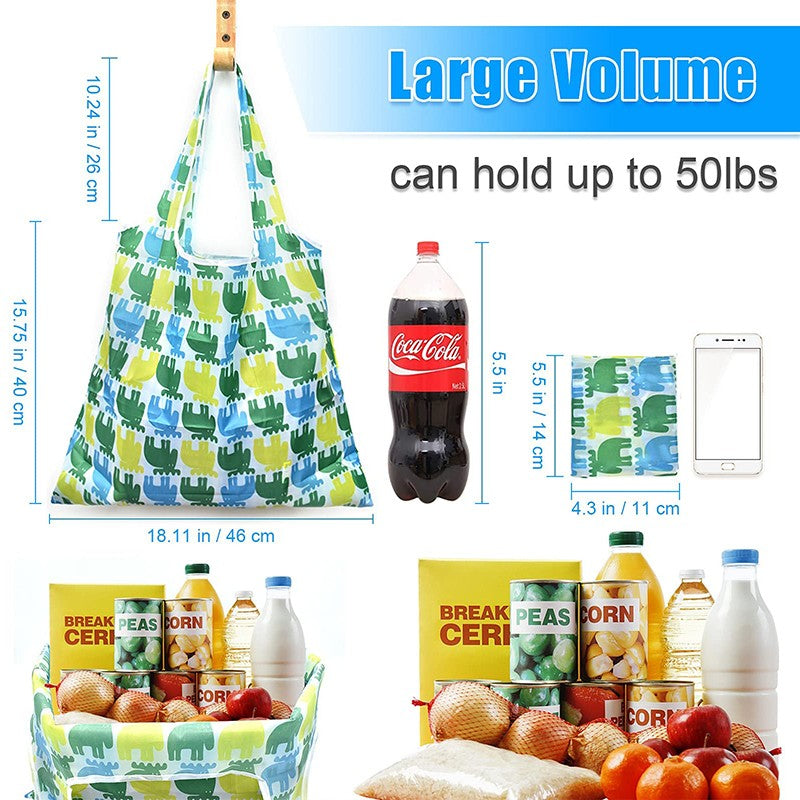 Reusable Shopping Large Bag Foldable Eco Tote With Pouch For Grocery Gym Office Supplies Beach Gear School Toys Storage Bags