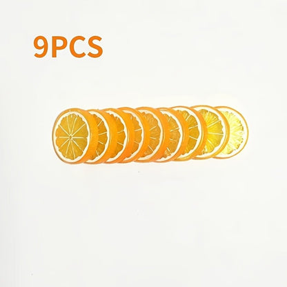 9 Pcs Mixed Color Artificial Lemon Slices, Vibrant Fake Citrus Cutouts, Party Table Scatter, Photo Booth Backdrop Accents, Summe