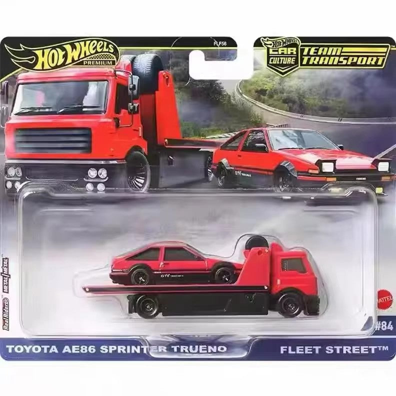 2025 Mattel Hot Wheels Premium Car Culture Team Transport Brinquedos Meninos 1/64 Diecast Ferrari Fiat Lykan Hauler Toyota AE86 Modelo de Carro