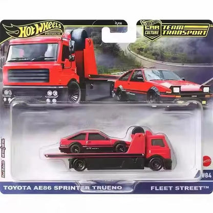 2025 Mattel Hot Wheels Premium Car Culture Team Transport Brinquedos Meninos 1/64 Diecast Ferrari Fiat Lykan Hauler Toyota AE86 Modelo de Carro